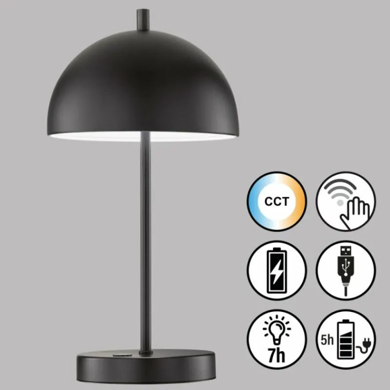 SCHÖNER WOHNEN-Kollektion Lampe de table Kia LED Noir, 1 lumière* Éclairage Led