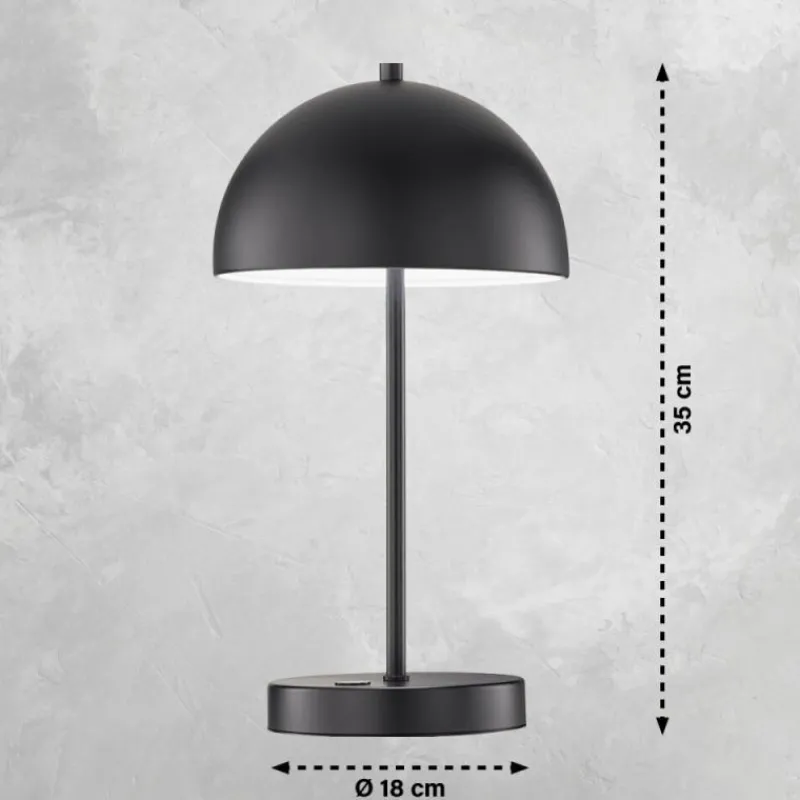 SCHÖNER WOHNEN-Kollektion Lampe de table Kia LED Noir, 1 lumière* Éclairage Led