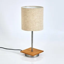 Lampes En Tissu-hofstein Lampe de table Shiburg Bois foncé, Argenté, 1 lumière