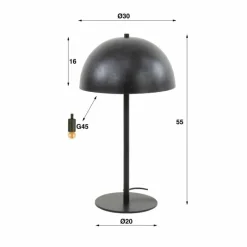 Lampes Industrielles-hofstein Lampe de table Shield Anthracite, 1 lumière