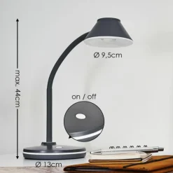 hofstein Lampe de table Shreveport LED Anthracite, Blanc, 1 lumière