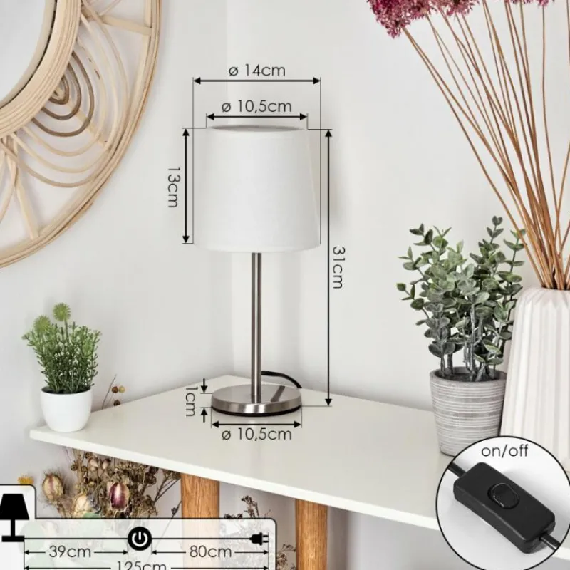 Lampes En Tissu-hofstein Lampe de table Sikala Nickel mat, 1 lumière