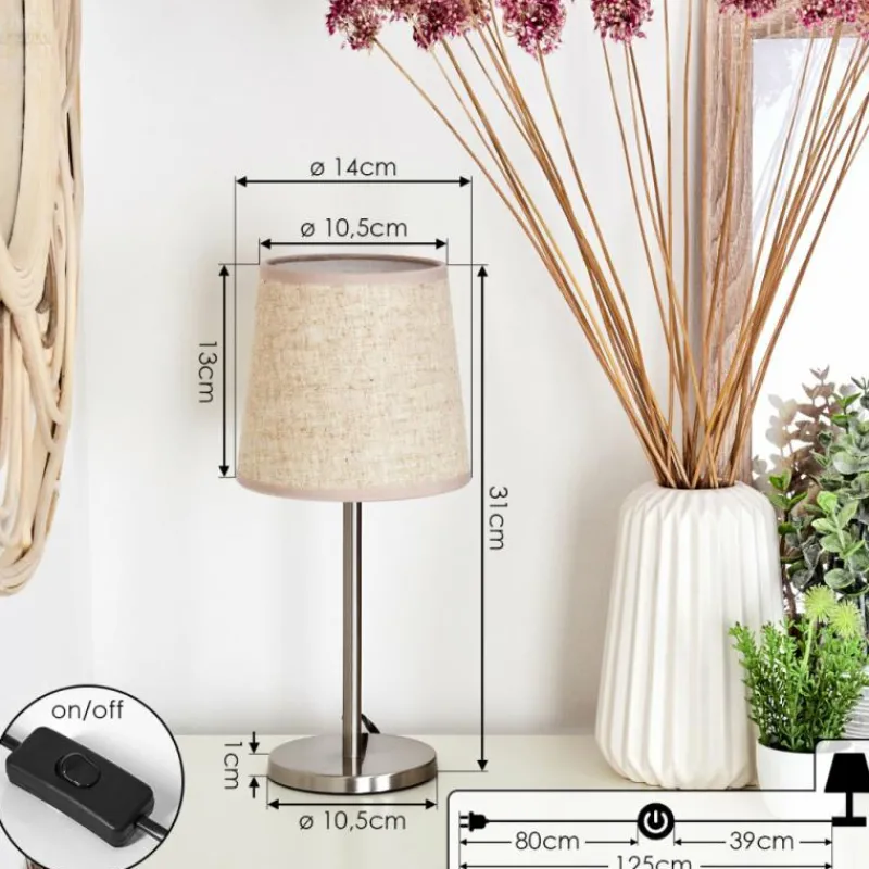 Lampes En Tissu-hofstein Lampe de table Sikala Nickel mat, 1 lumière