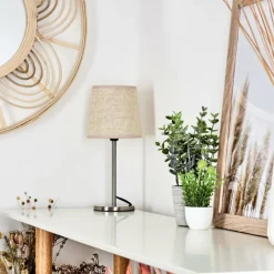 Lampes En Tissu-hofstein Lampe de table Sikala Nickel mat, 1 lumière