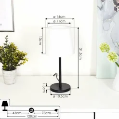 Lampes En Tissu-hofstein Lampe de table Sikala Noir, 1 lumière