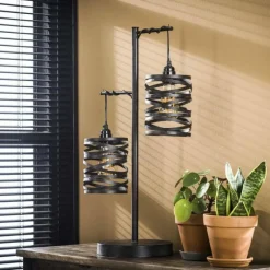 Lampes Industrielles-hofstein Lampe de table SLUIS Gris, 2 lumières