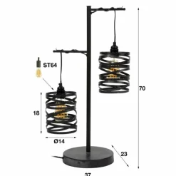 Lampes Industrielles-hofstein Lampe de table SLUIS Gris, 2 lumières