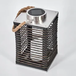 Luminaires Orientaux-hofstein Lampe de table solaire Emboque LED Brun, Écru, Nickel mat, Noir, 1 lumière