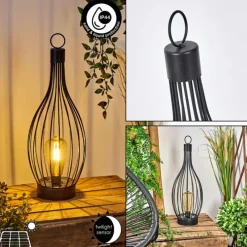 Lampes Vintages & Rétros-hofstein Lampe de table solaire Quillagua LED Noir, 1 lumière