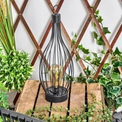 Lampes Vintages & Rétros-hofstein Lampe de table solaire Quillagua LED Noir, 1 lumière