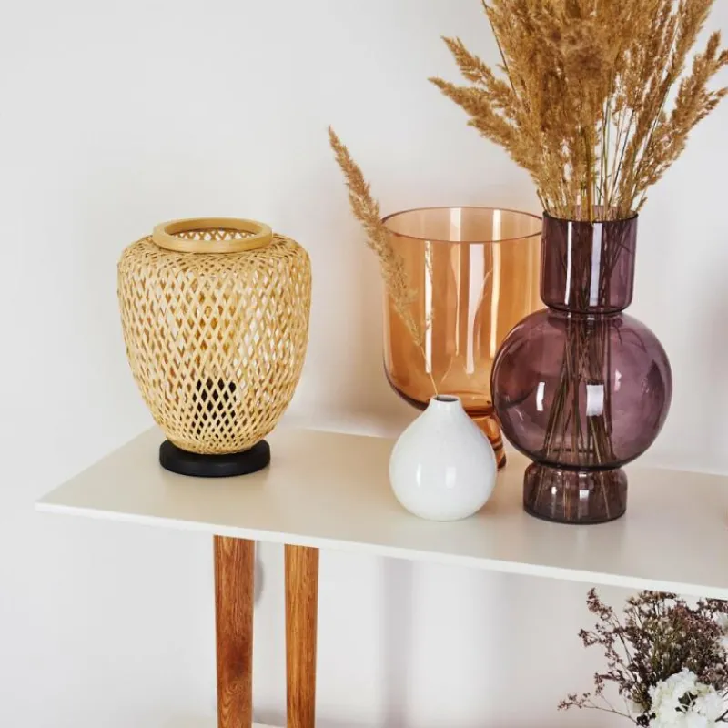 Style Boho-Chic-hofstein Lampe de table Solera Noir, 1 lumière