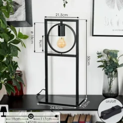 Lampes Industrielles-hofstein Lampe de table Srelau Noir, 1 lumière