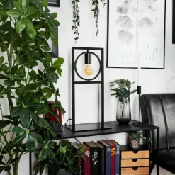 Lampes Industrielles-hofstein Lampe de table Srelau Noir, 1 lumière