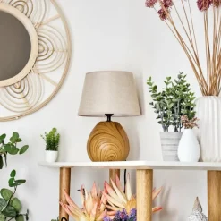 Lampes En Tissu-hofstein Lampe de table Stampa Brun, Couleur bois, 1 lumière