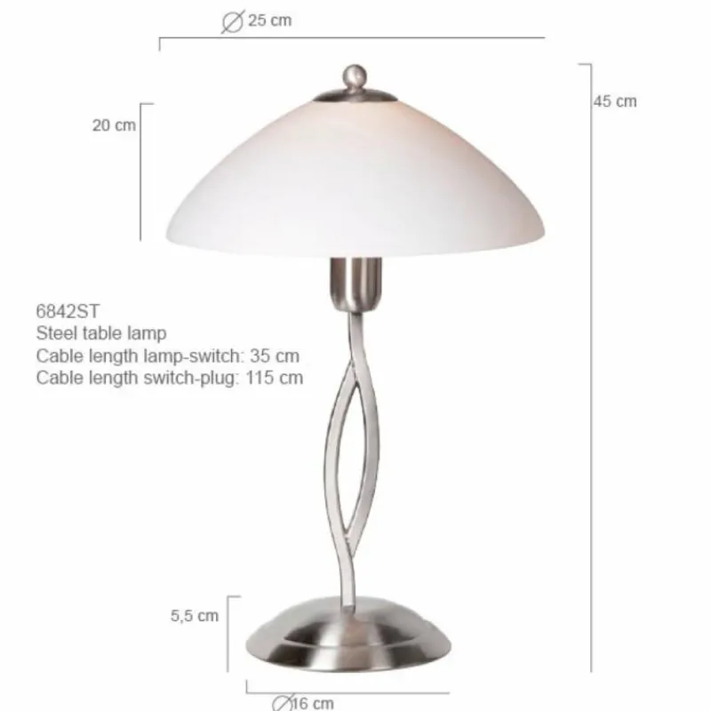 Luminaires Steinhauer Lampe de table Steinhauer CAPRI Acier inoxydable, 1 lumière