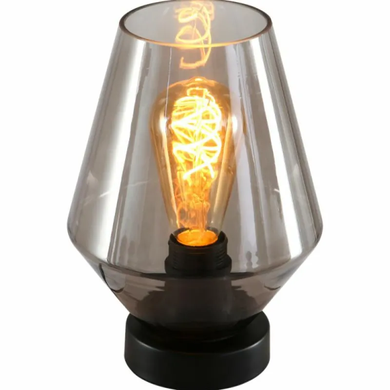 Suspension Verre Fumé-Luminaires Steinhauer Lampe de table Steinhauer Ancilla Noir, 1 lumière
