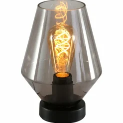 Suspension Verre Fumé-Luminaires Steinhauer Lampe de table Steinhauer Ancilla Noir, 1 lumière