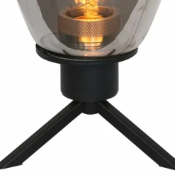 Suspension Verre Fumé-Luminaires Steinhauer Lampe de table Steinhauer Reflexion Gris, Noir, 1 lumière