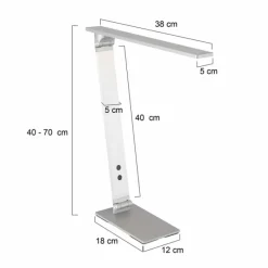Luminaires Steinhauer Lampe de table Steinhauer Serenade LED Acier inoxydable, Blanc, 1 lumière* Éclairage Led