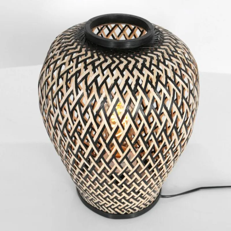 Style Boho-Chic-Luminaires Steinhauer Lampe de table Steinhauer Maze Écru, Noir, 1 lumière