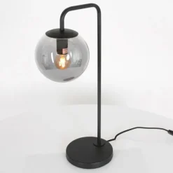 Suspension Verre Fumé-Luminaires Steinhauer Lampe de table Steinhauer Bollique Noir, 1 lumière