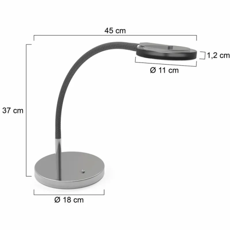 Suspension Verre Fumé-Luminaires Steinhauer Lampe de table Steinhauer Turound LED Acier brossé, 1 lumière