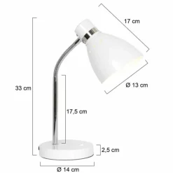 Lampes Industrielles-Luminaires Steinhauer Lampe de table Steinhauer Spring Blanc, 1 lumière
