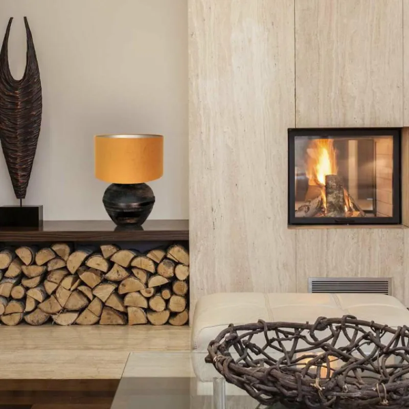 Lampes En Tissu-Luminaires Steinhauer Lampe de table Steinhauer Lyons Bronze, Noir, 1 lumière