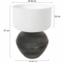 Lampes En Tissu-Luminaires Steinhauer Lampe de table Steinhauer Lyons Bronze, Noir, 1 lumière