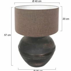 Lampes En Tissu-Luminaires Steinhauer Lampe de table Steinhauer Lyons Bronze, Noir, 1 lumière