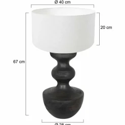 Lampes En Tissu-Luminaires Steinhauer Lampe de table Steinhauer Lyons Noir, 1 lumière