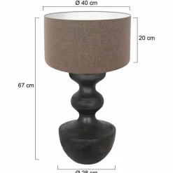 Lampes En Tissu-Luminaires Steinhauer Lampe de table Steinhauer Lyons Noir, 1 lumière