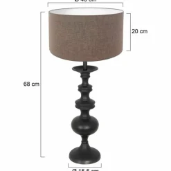 Lampes En Tissu-Luminaires Steinhauer Lampe de table Steinhauer Lyons Noir, 1 lumière