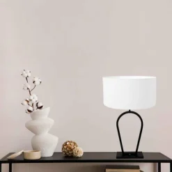 Lampes En Tissu-Luminaires Steinhauer Lampe de table Steinhauer Stang Noir, 1 lumière