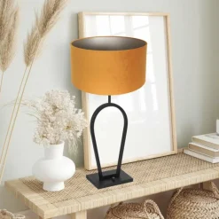 Lampes En Tissu-Luminaires Steinhauer Lampe de table Steinhauer Stang Noir, 1 lumière