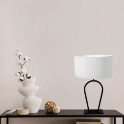 Lampes En Tissu-Luminaires Steinhauer Lampe de table Steinhauer Stang Noir, 1 lumière