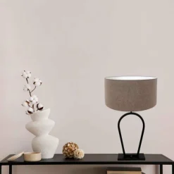 Lampes En Tissu-Luminaires Steinhauer Lampe de table Steinhauer Stang Noir, 1 lumière