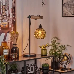 Lampes Vintages & Rétros-hofstein Lampe de table Sunasau Écru, Noir, 1 lumière