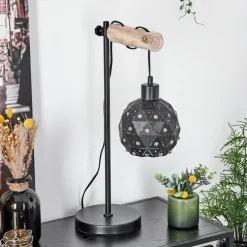 Lampes Vintages & Rétros-hofstein Lampe de table Sunasau Écru, Noir, 1 lumière