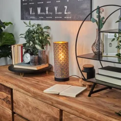 Lampes En Tissu-hofstein Lampe de table Tallaboa Noir, 1 lumière