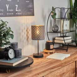 Lampes En Tissu-hofstein Lampe de table Tallaboa Noir, 1 lumière