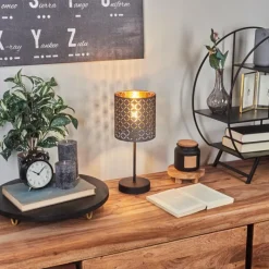 Lampes En Tissu-hofstein Lampe de table Tallaboa Noir, 1 lumière