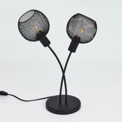 Lampes Vintages & Rétros-hofstein Lampe de table Tambo Noir, 2 lumières