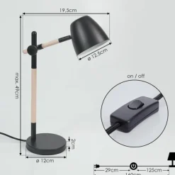 Luminaires Scandinaves-hofstein Lampe de table Tanabita Écru, Noir, 1 lumière