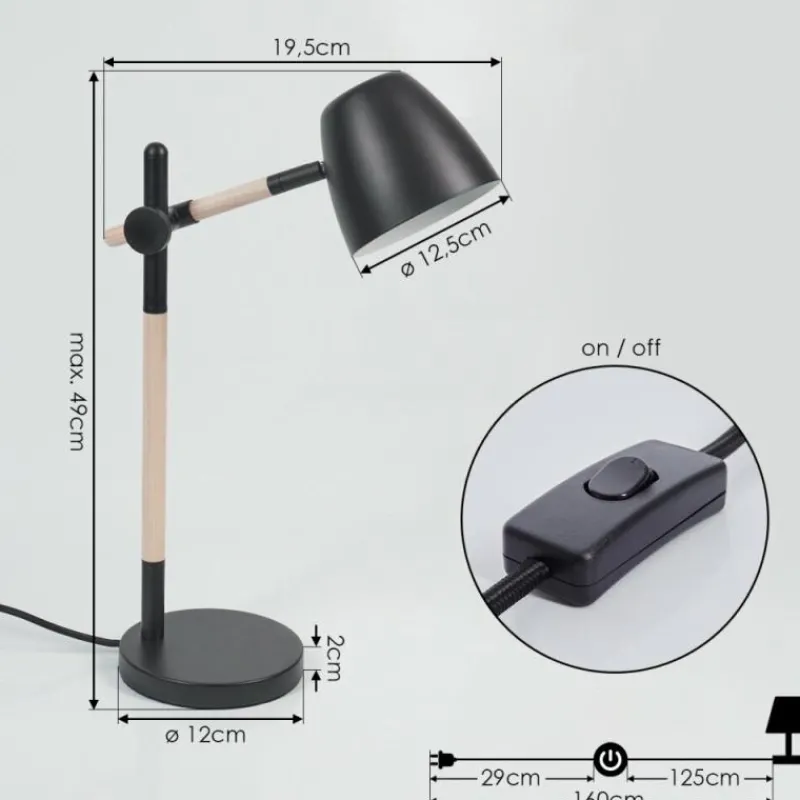 Luminaires Scandinaves-hofstein Lampe de table Tanabita Écru, Noir, 1 lumière