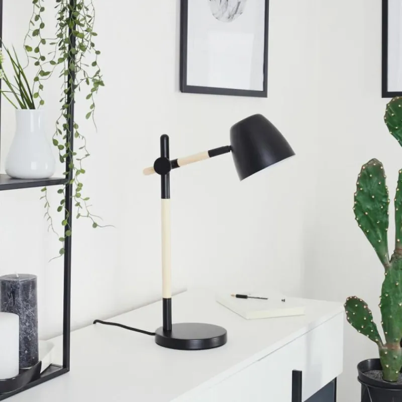 Luminaires Scandinaves-hofstein Lampe de table Tanabita Écru, Noir, 1 lumière