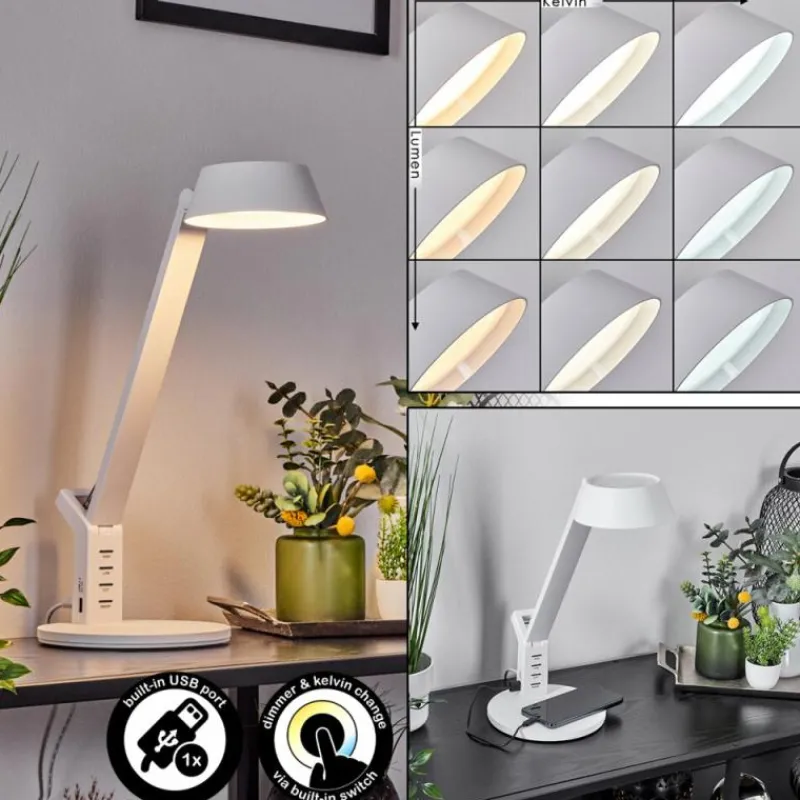 Luminaires Scandinaves-hofstein Lampe de table Tapen LED Blanc, 1 lumière