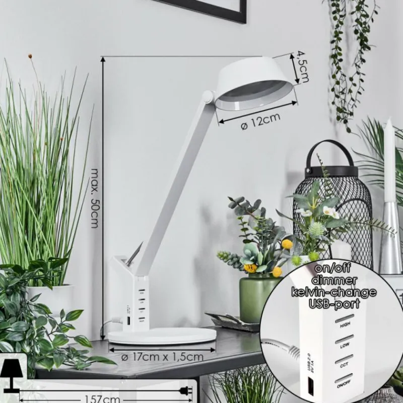 Luminaires Scandinaves-hofstein Lampe de table Tapen LED Blanc, 1 lumière