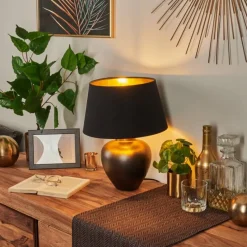 Lampes En Tissu-hofstein Lampe de table Tapona Anthracite, 1 lumière