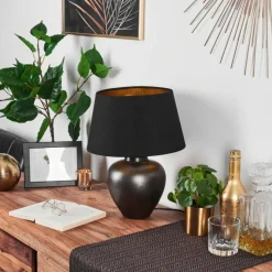 Lampes En Tissu-hofstein Lampe de table Tapona Anthracite, 1 lumière